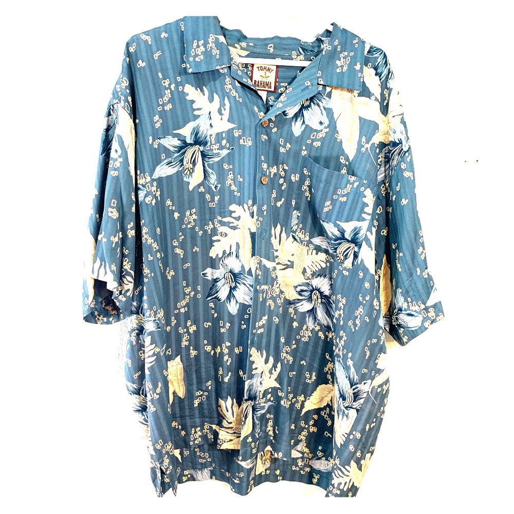 Tommy Bahama silk button up shirt floral men’s XL